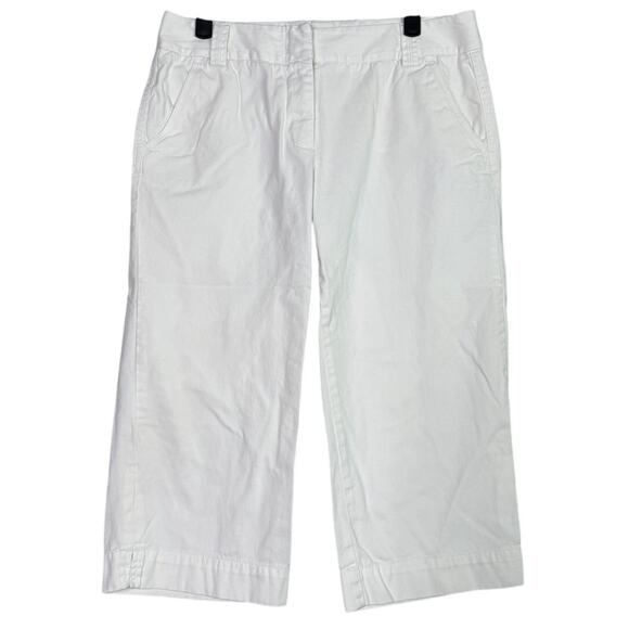 J. Crew Favorite City Fit Mid Waisted Bermuda Chino Shorts Side Slit 6 White - Picture 1 of 15